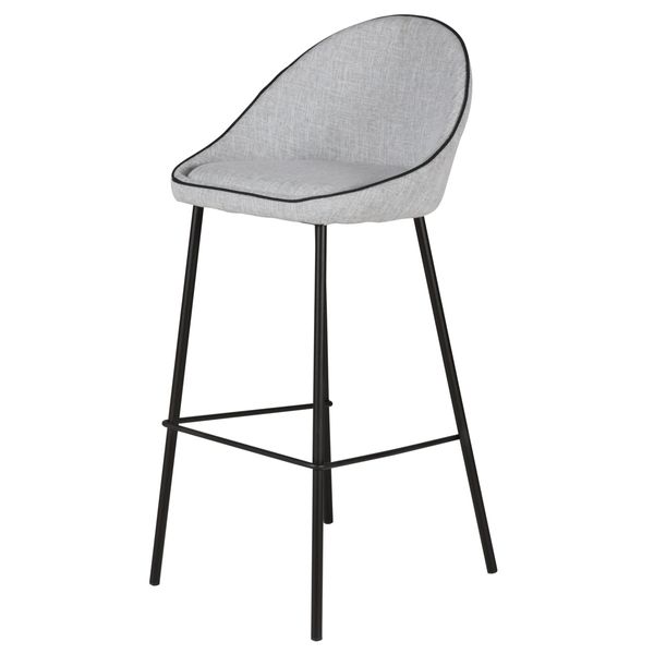 Chaise de bar tissu gris clair