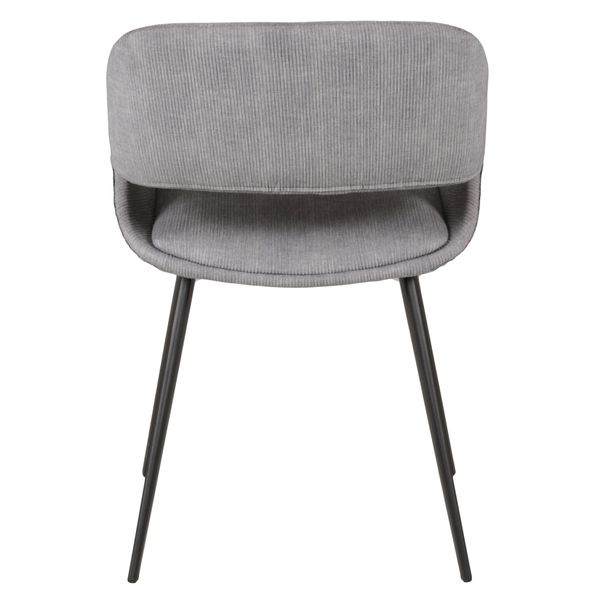 Chaise repas velours c?telé gris clair