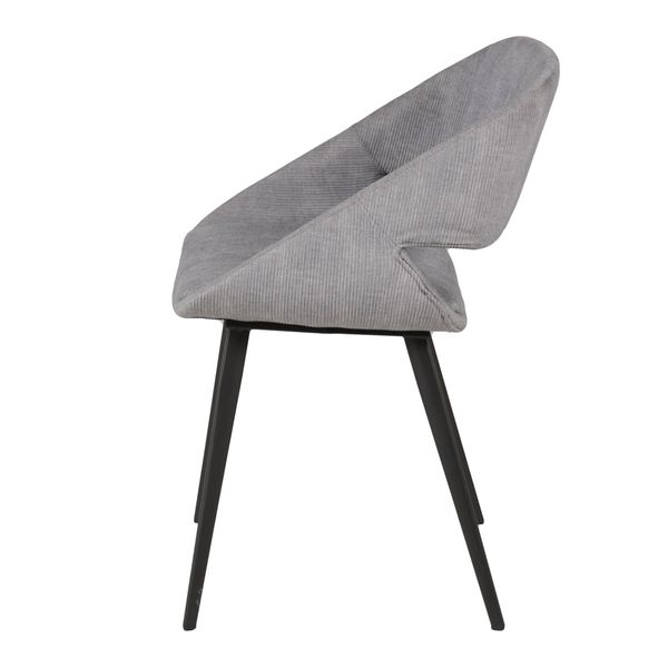Chaise repas velours c?telé gris clair