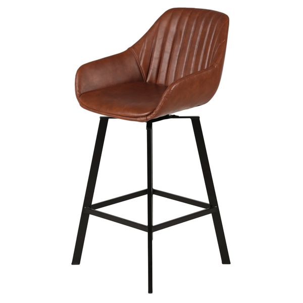 Chaise de bar pivotante marron