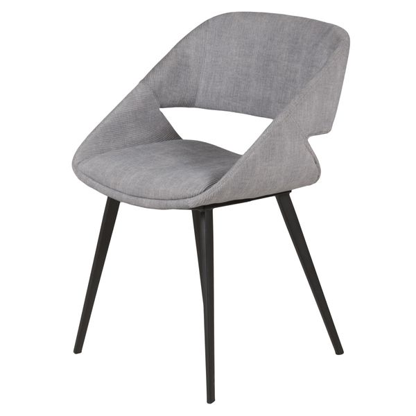 Chaise repas velours c?telé gris clair