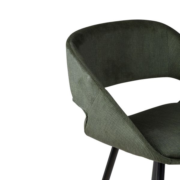 Chaise snack velours c?telé vert foncé