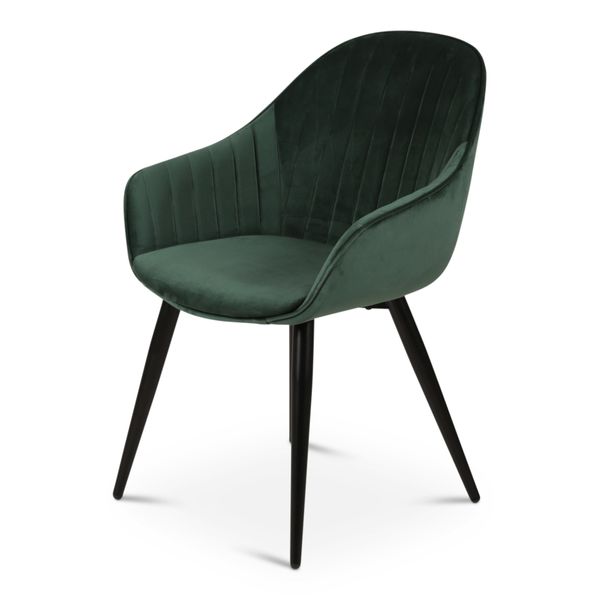 Fauteuil velours vert foncé