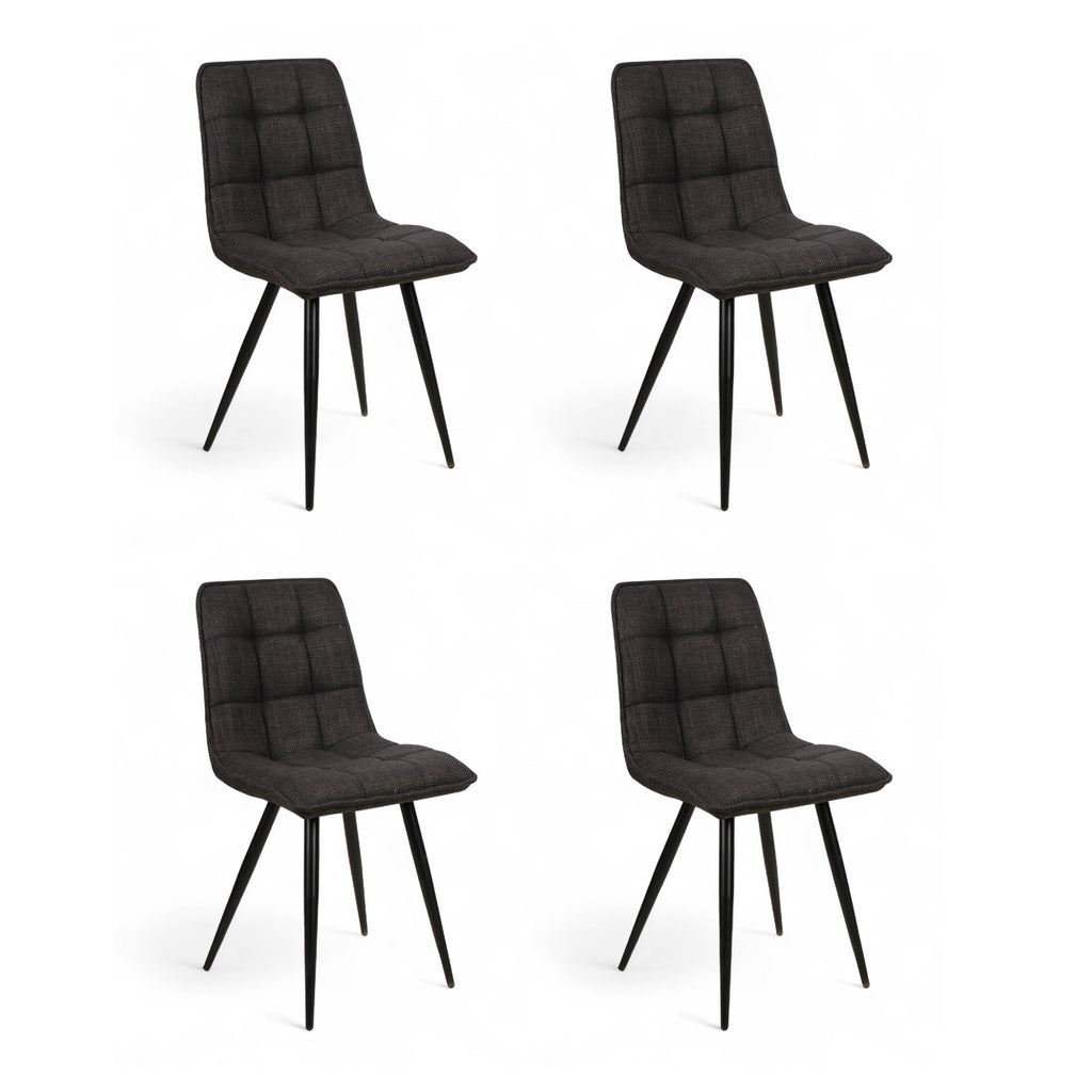 Chaise repas tissu noir anthracite