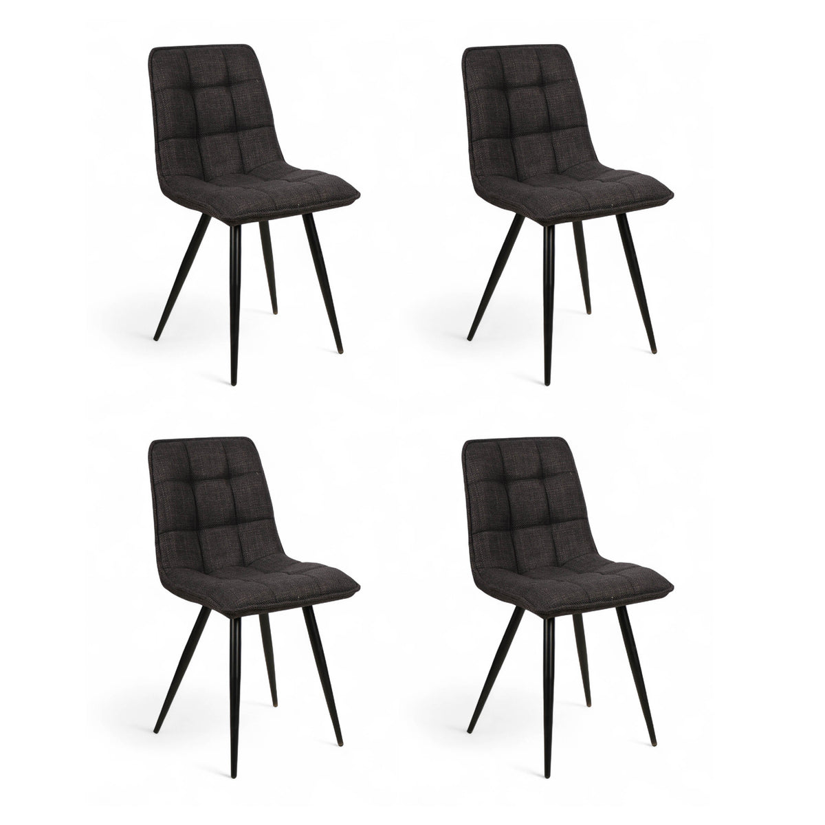 Chaise repas tissu noir anthracite