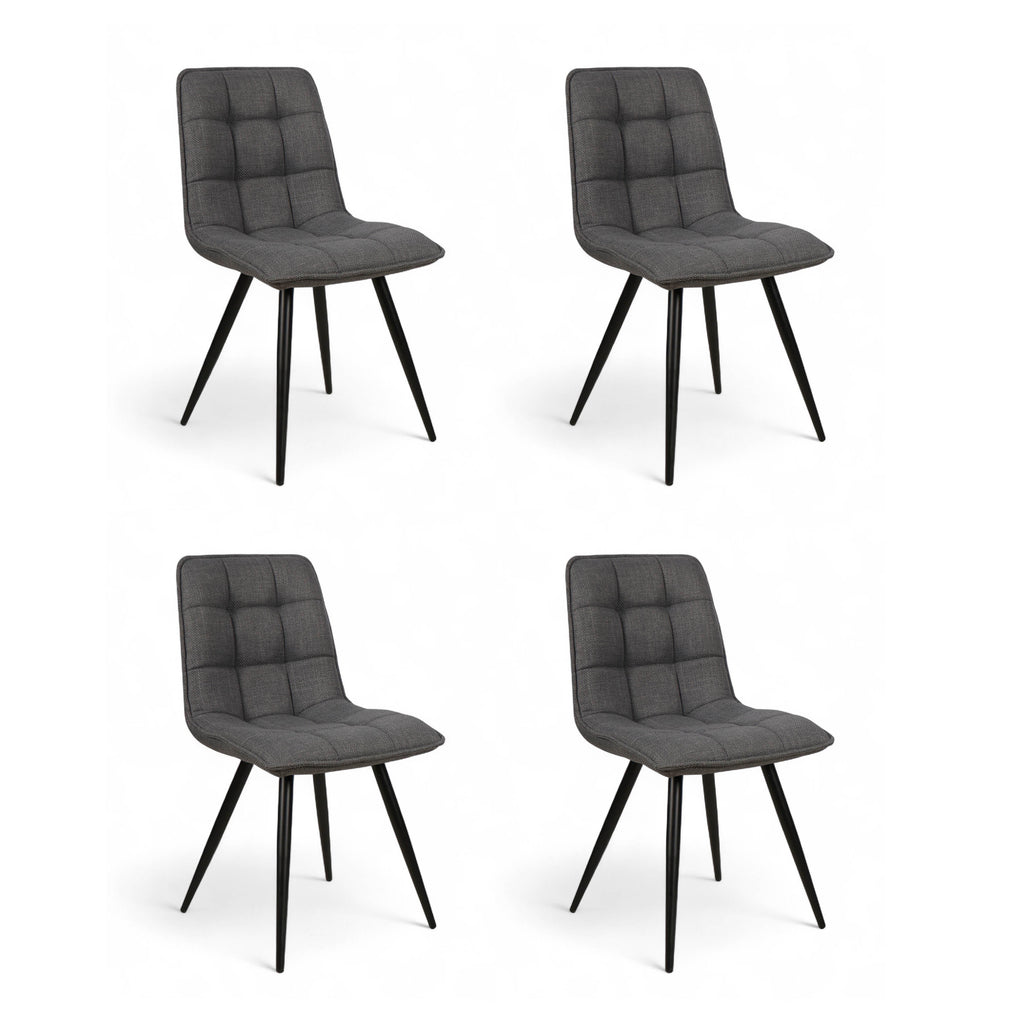 Chaise repas tissu gris fonce