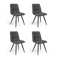 Chaise repas tissu gris fonce