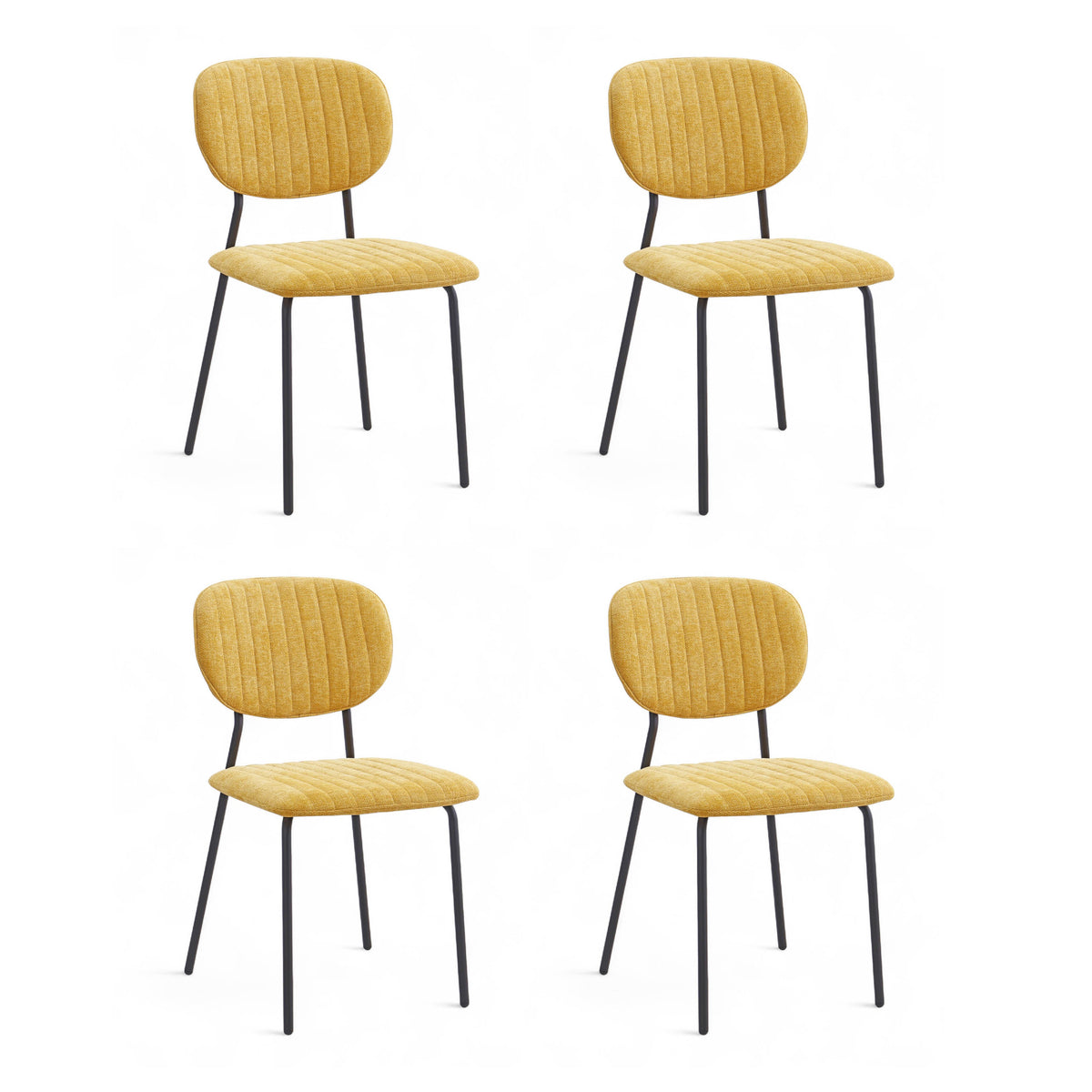 Chaise repas tissu jaune curry