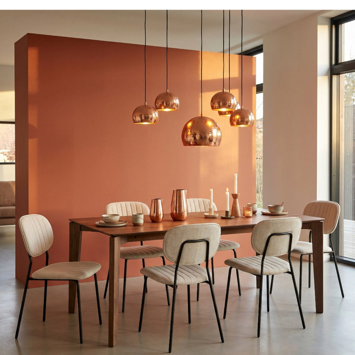 Chaise repas tissu beige