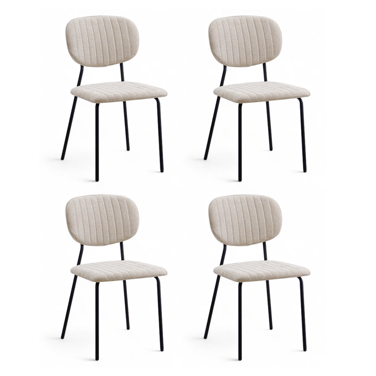 Chaise repas tissu beige