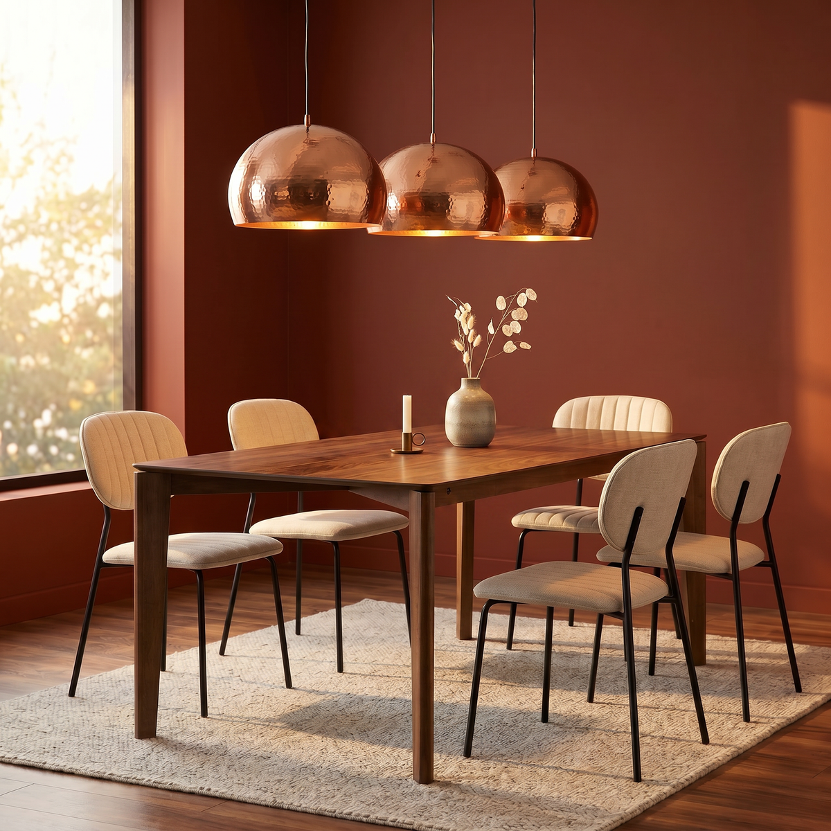 Chaise repas tissu beige
