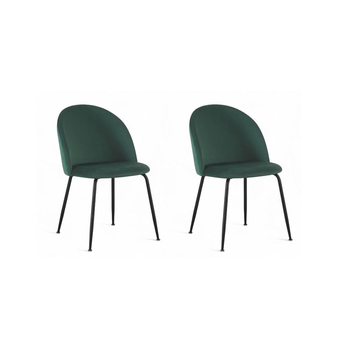 Chaise repas velours vert bouteille