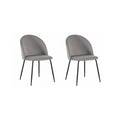 Chaise repas velours gris clair