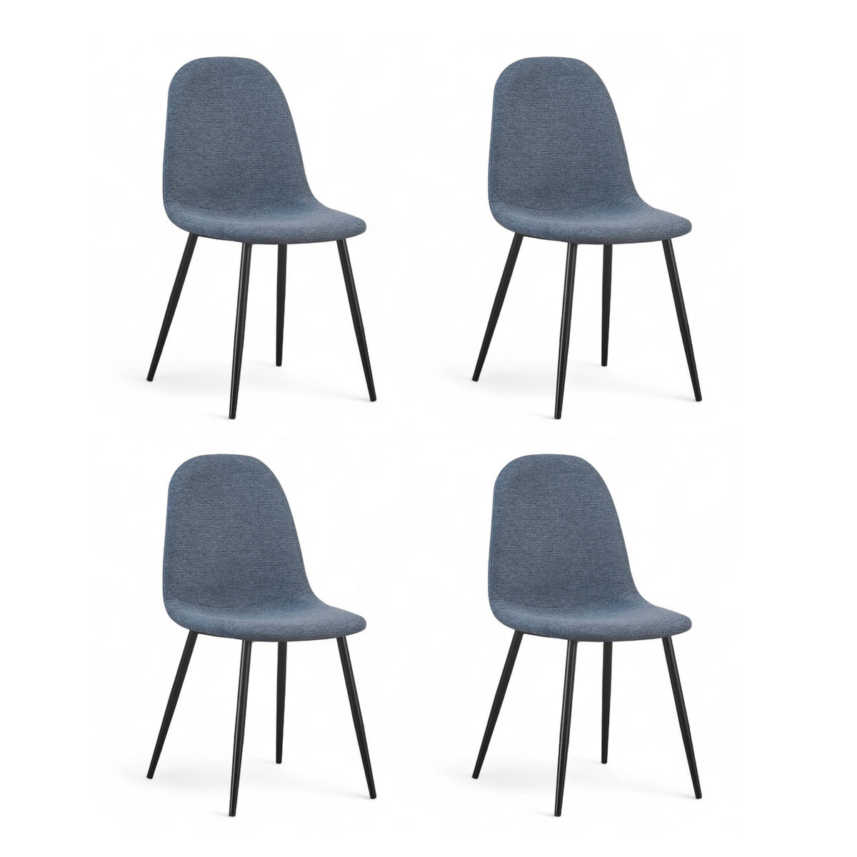 Chaise repas tissu bleu clair