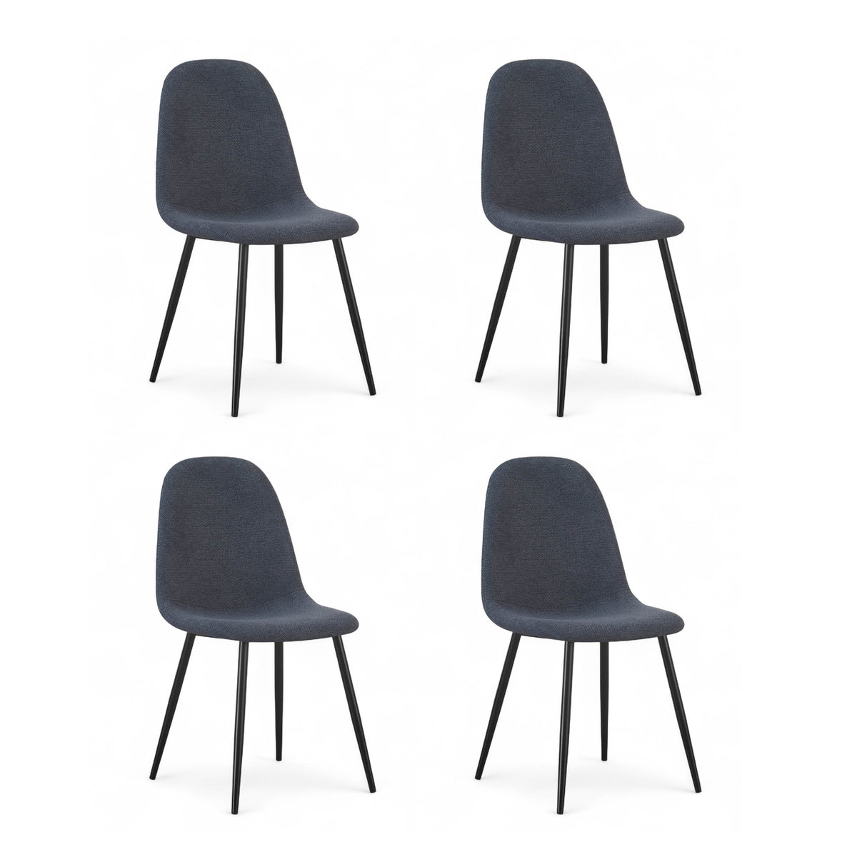 Chaise repas tissu bleu foncé