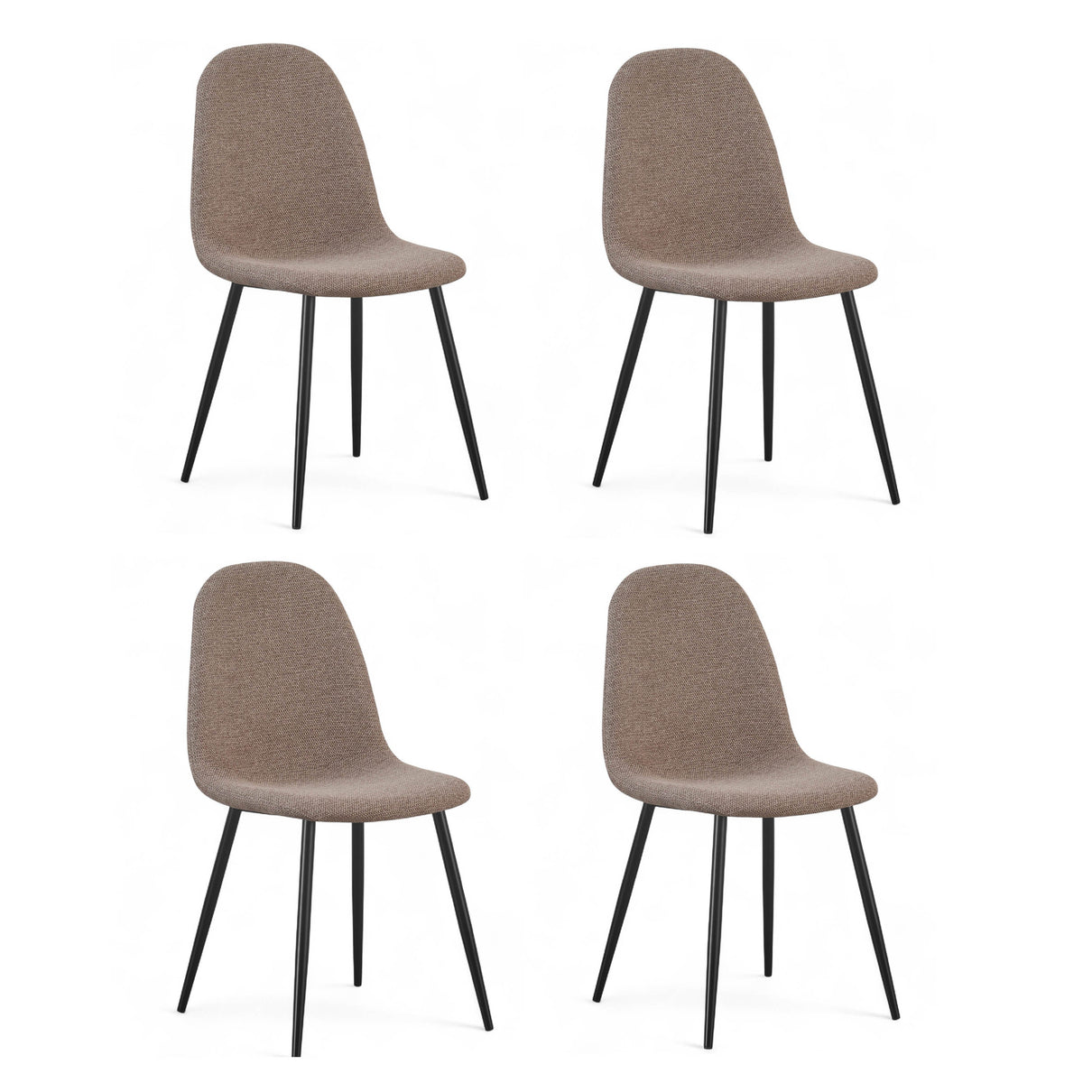 Chaise repas tissu taupe