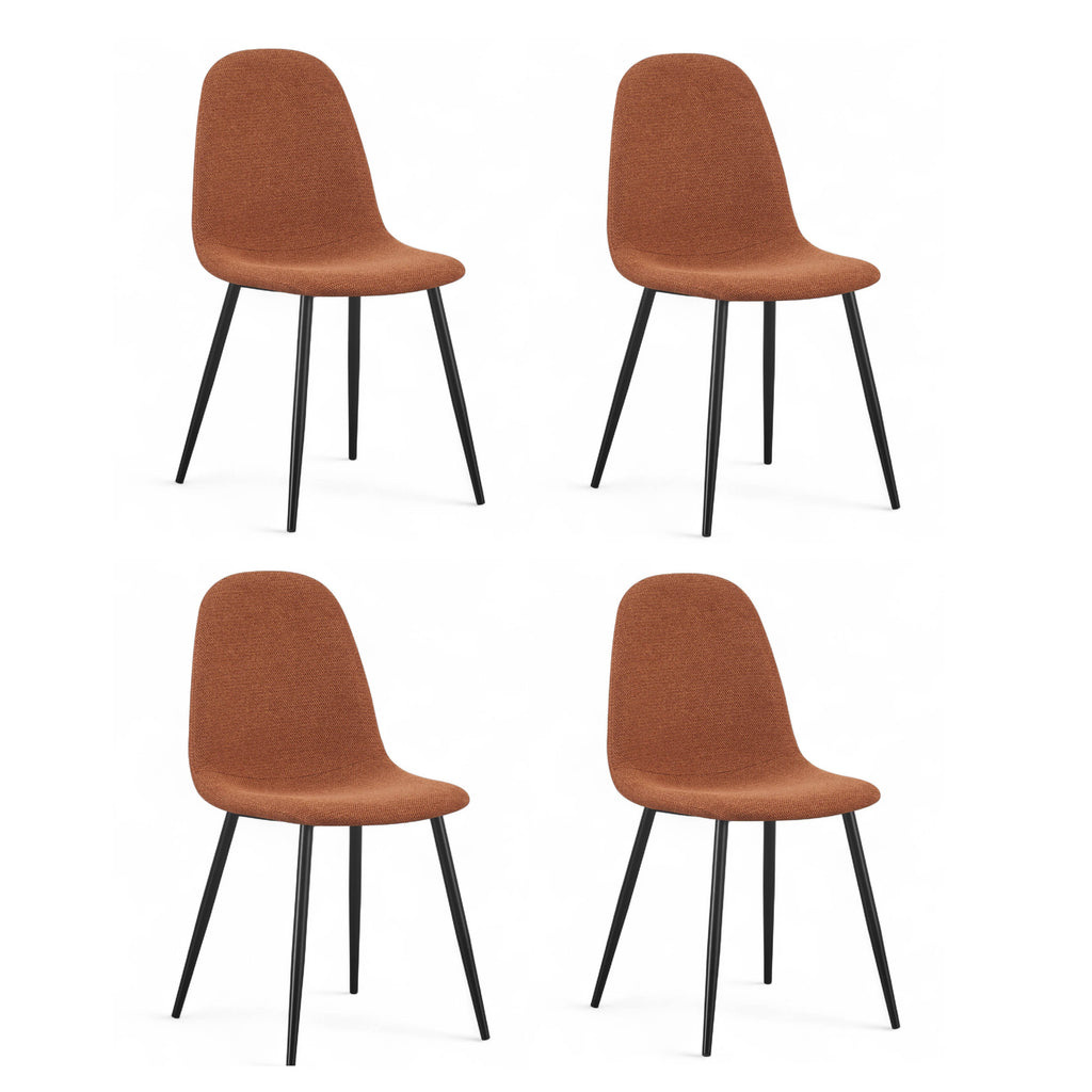 Chaise repas tissu caramel