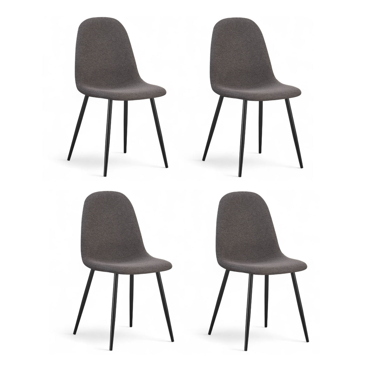 Chaise repas tissu gris anthracite