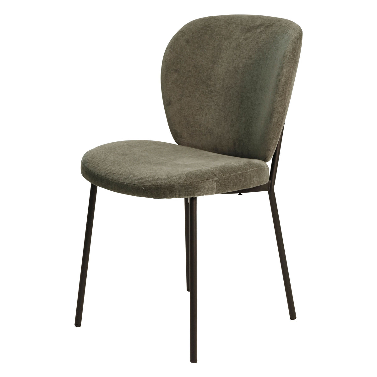 Chaise repas tissu vert foncé