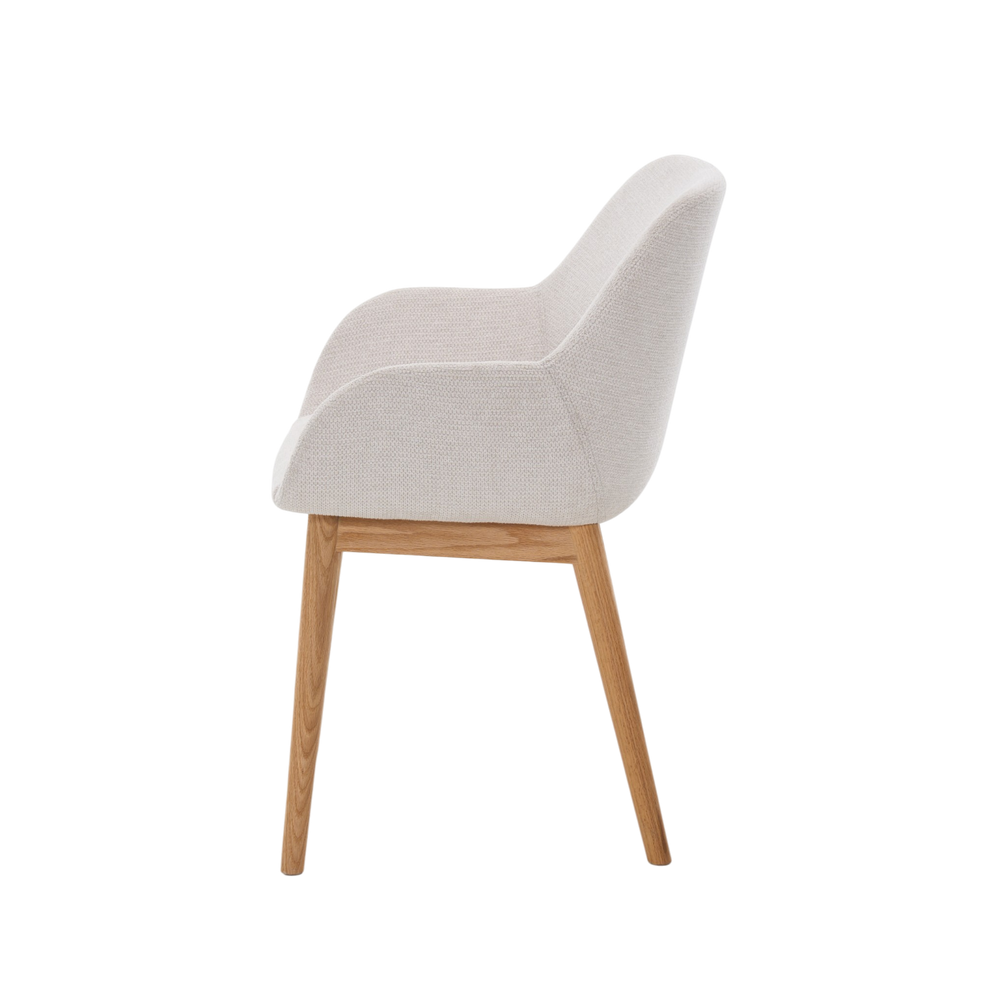 Chaise repas tissu beige