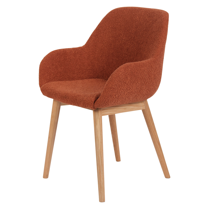 Chaise repas effet laine boucletteTerracotta