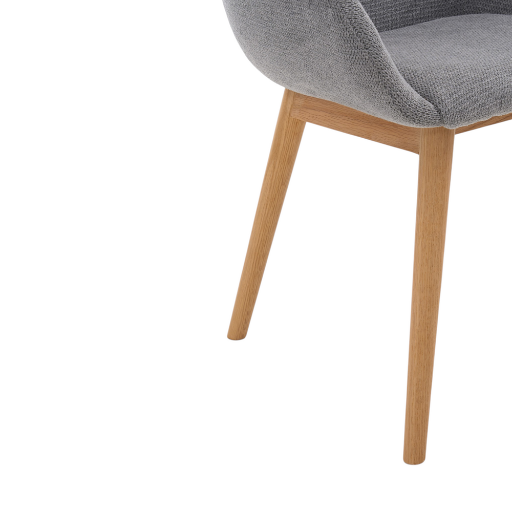 Chaise repas tissu gris clair