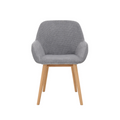 Chaise repas tissu gris clair