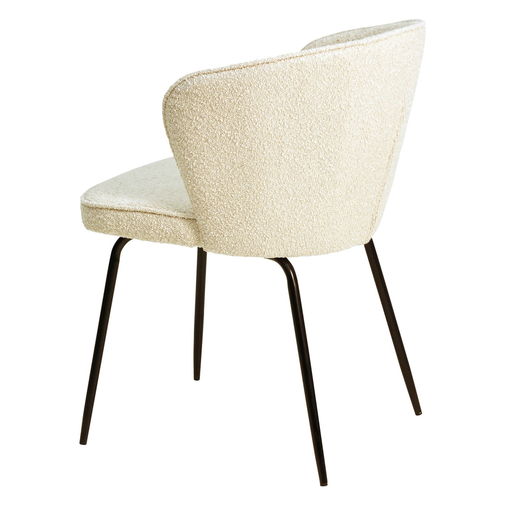 Chaise repas effet laine bouclette sable