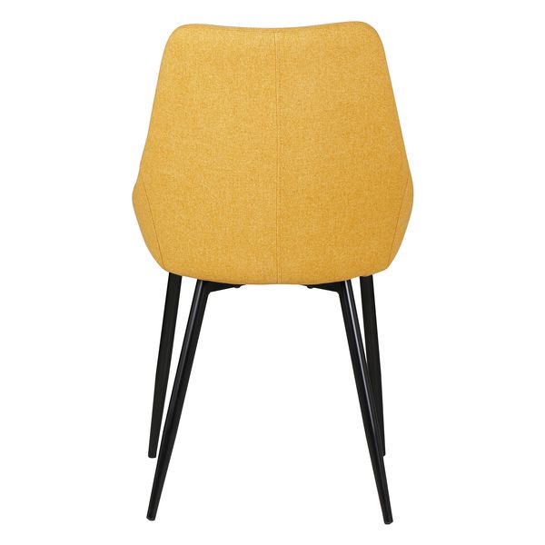 Chaise en tissu jaune moutarde