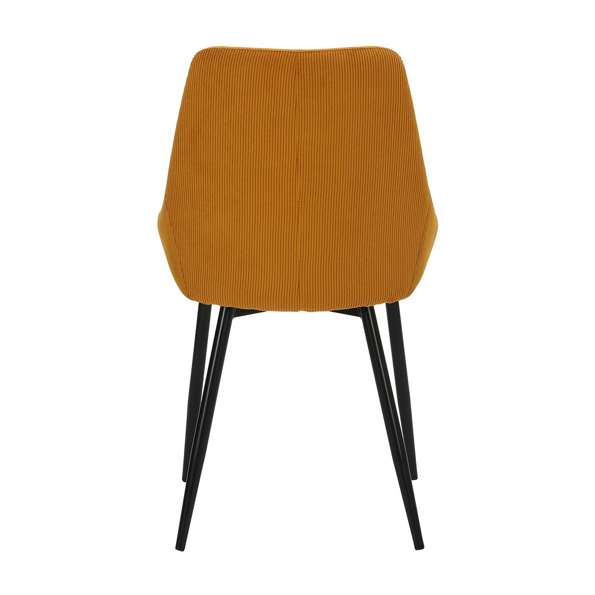 Chaise en velours c?telé jaune curry