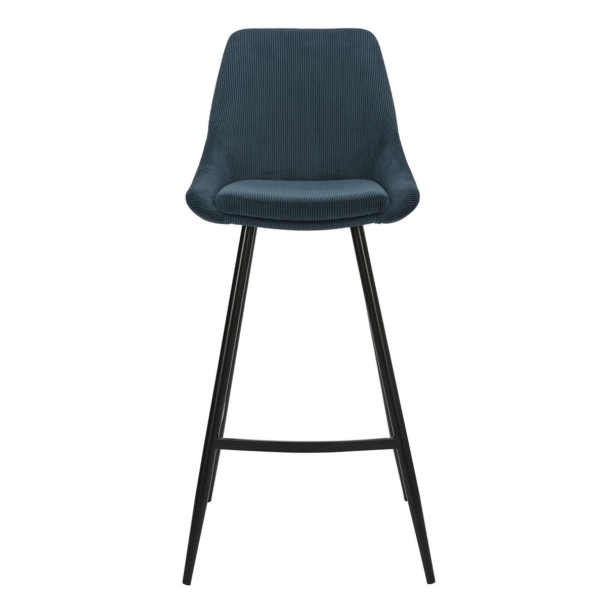Chaise de bar velours c?telé bleu foncé