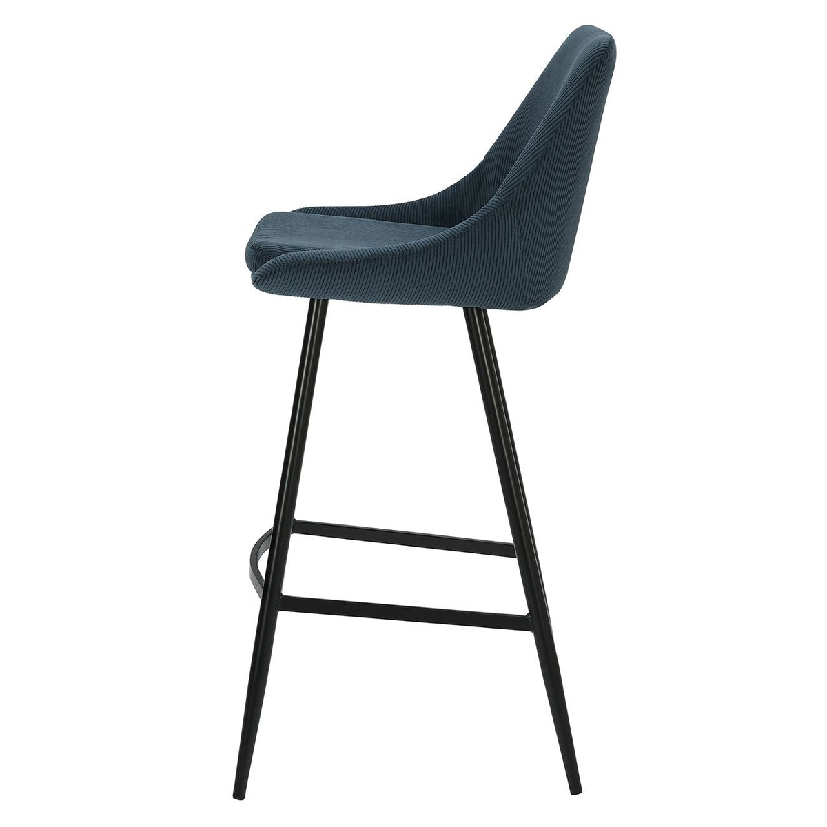Chaise de bar velours c?telé bleu foncé