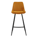Chaise de bar velours c?telé jaune curry