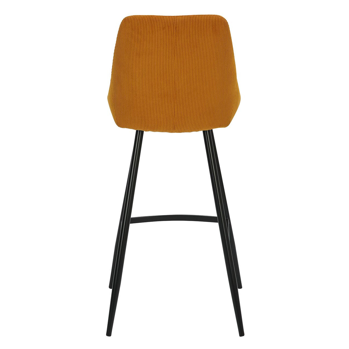 Chaise de bar velours c?telé jaune curry
