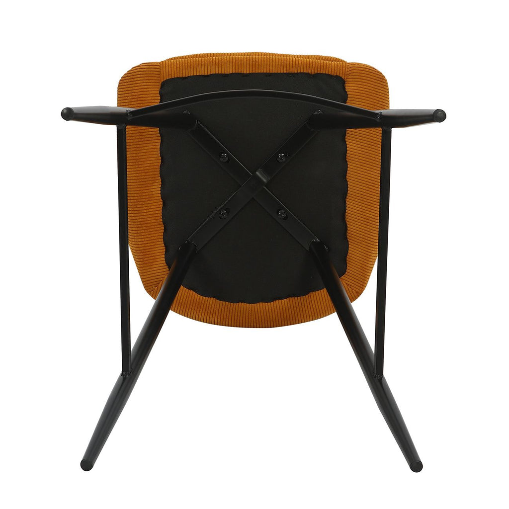 Chaise de bar velours c?telé jaune curry