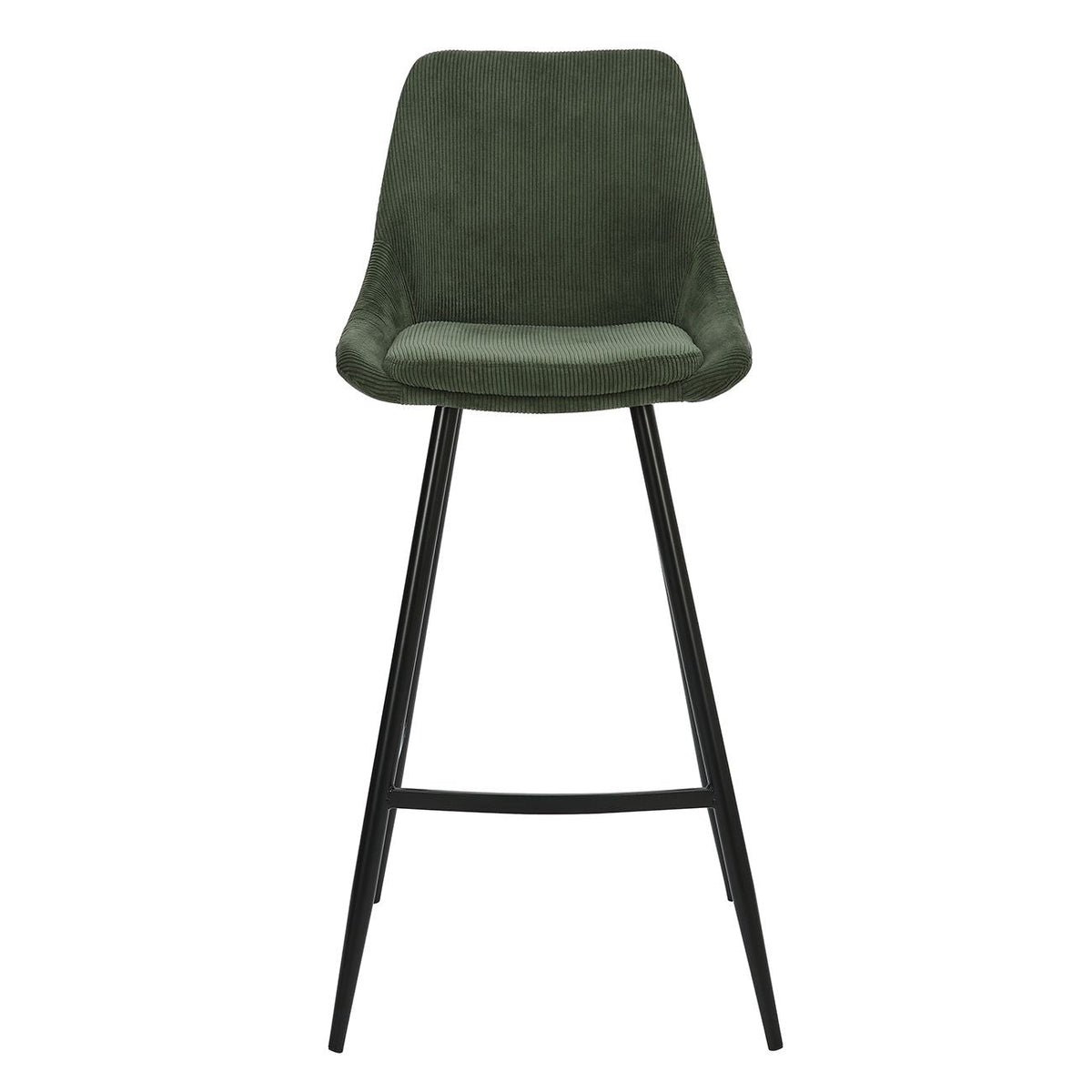 Chaise de bar velours c?telé vert sapin