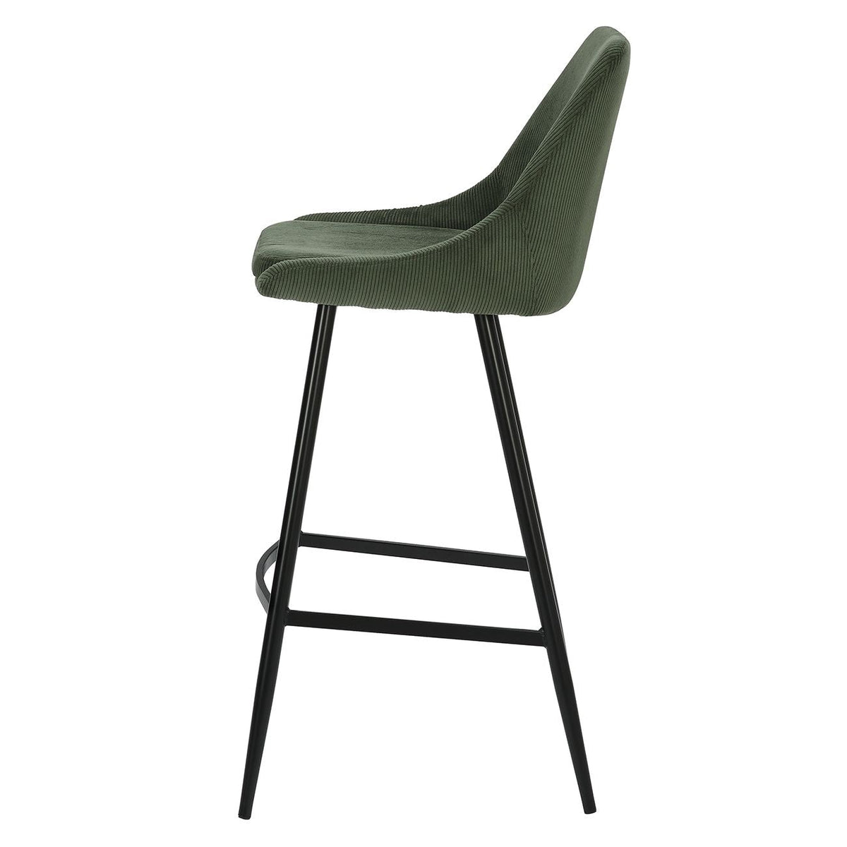 Chaise de bar velours c?telé vert sapin