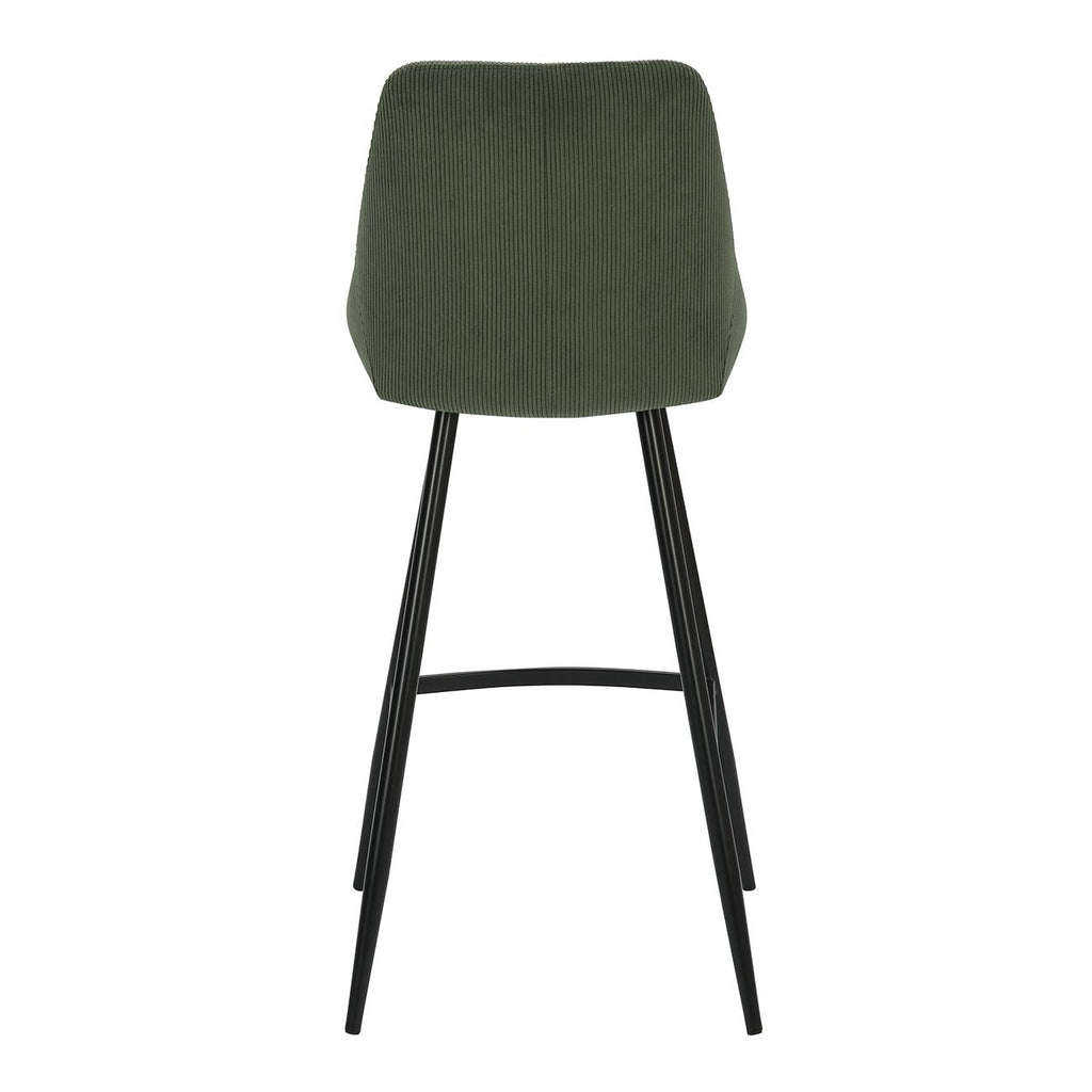Chaise de bar velours c?telé vert sapin