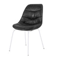 Chaise noire pied métal blanc