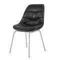 Chaise noire pied métal gris