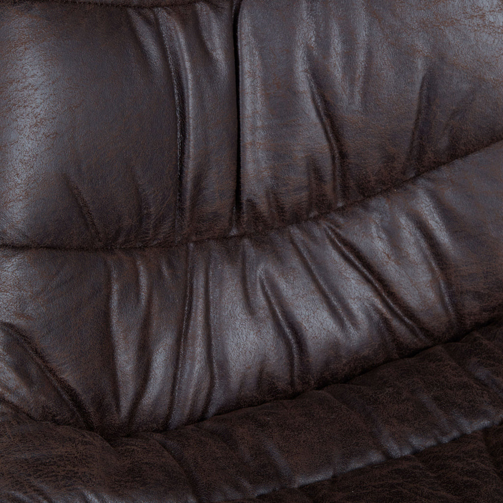 Chaise marron pied métal gris
