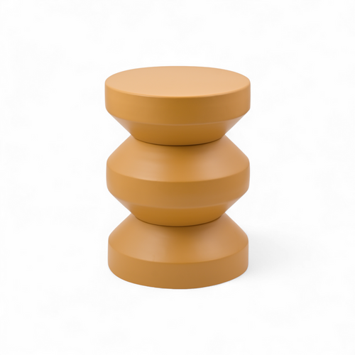 Bout de canapé rond en métal bronze
