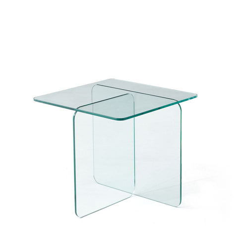 Bout de canapé en verre trempé transparent