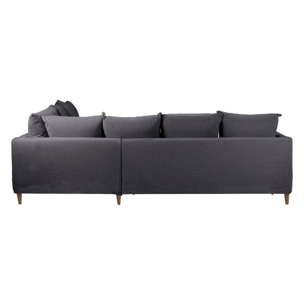 Canapé d'angle tissu recyclé anthracite - Angle droite