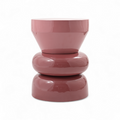 Bout de canapé rond émail bi-color framboise