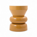 Bout de canapé rond émail bi-color bronze