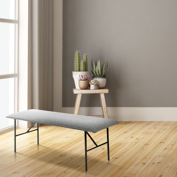 Banc tissu gris clair