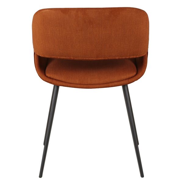 Chaise repas velours c?telé cognac