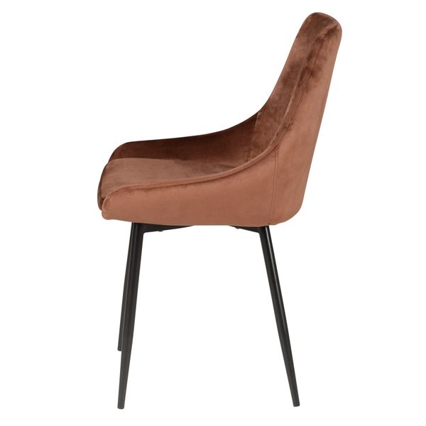 Chaise en velours marron