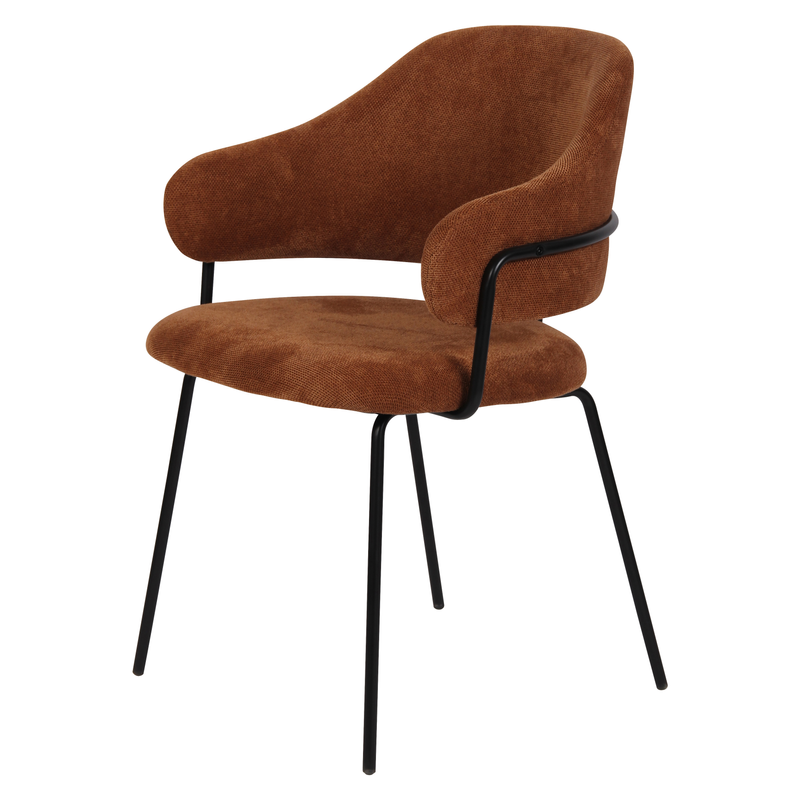 Chaise repas tissu cuivre
